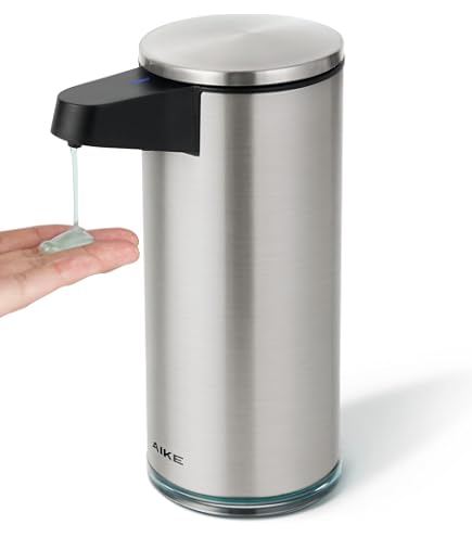 Distributeur De Savon Automatique Acier Inoxydable Argent Brossé - Capteur Infrarouge IPX5 USB-C