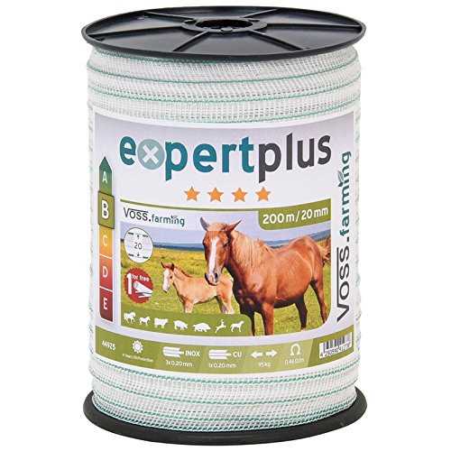 Electric Fence Tape 200m, 20mm, 1x0,20 Copper + 3x0,20 Stainless Steel Conductors; Polytape for all types of livestock animals