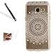 Produktbild Galaxy A5 2017 Diamant Case,Glitzer Hülle für Samsung A5 2017,Leeook Kreative Boble Schön Bling Weiß Mandala Blume Muster Entwurf Ultra Dünn Schlank Durchsichtig Transparent Clear Sparkles Strass Diamond Silikon TPU Handy Hülle Schutzhülle Scratch-Resistant Bumper Soft Rückseite Case Cover Skin Shell Gel Tasche für Samsung Galaxy A5 2017 + 1 x Schwarz Eingabestift-White Mandala Flower