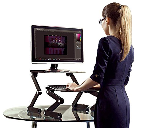 Uncaged Ergonomics WorkEZ Standing Desk Conversion Kit for Laptops and Desktops - Black