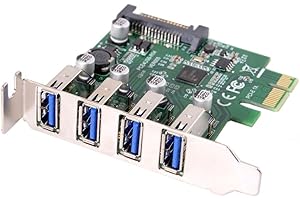 chenyang U3-101 CY - Adaptador de tarjeta de expansión PCI-E a USB 3.0 HUB PCI Express de perfil bajo de 4 puertos para placa base