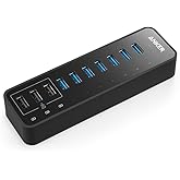 Anker 10 Port 60W Datenhub USB 3.0 7-Port mit 3 PowerIQ Ladeports, kompatibel mit MacBook, Mac Pro/Mini, iMac, XPS, Surface P