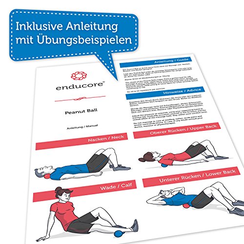 Duoball Faszienrolle – Doppel-Massageball inkl. Start-Guide – für wirkungsvolle Selbstmassage, Faszientraining und punktuelle Triggerpunkttherapie – ideal für Rücken, Nacken, Arme und Achillessehne – 8cm oder 12cm – von enducore - 5