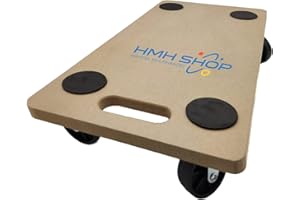 ‎HMH 1x HMH-Shop Rollbrett (LxBxH) 58cm x 30cm x 12cm Transportroller MDF Möbelroller Möbelhund Roller bis 200 kg Transportbrett Helfer Umzugshelfer Möbelroller 1,8cm Brettdicke
