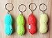 Produktbild UChic 5 STÜCKE 8x2.5 CM Kreative Nette Kunststoff Erdnuss Führte Schlüsselanhänger Split Ring Beleuchtung Taschenlampe Taste ringe schlüsselanhänger kind geschenk (Farbe Nach Dem Zufallsprinzip)
