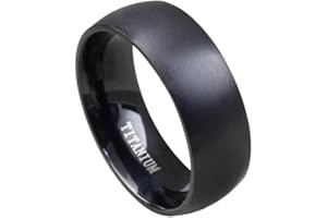 HIJONES Jewellery Mens European Style Black/Blue Titanium Ring