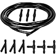 YIXISI 3m Car Windshield Washer Hose Kit, with 9 PCS Hose Connectors (Y I T-Type), Universal Windscreen Washer Hose, Silicone Rubber Windscreen Wiper Hose, Connecting Car Water Pump and Nozzle, Black