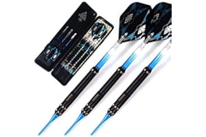 CUESOUL 16g Soft Tip Darts Set Durable 6 Arbres 3 Vols 3 barils + étui Mince pour Dartboard électronique