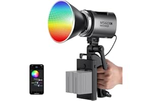 NEEWER MS60C 65W RGB COB Video Light z 2,4G/aplikacja zdalnego sterowania, oświetlenie ciągłe RGB LED, Bowens Light Studio