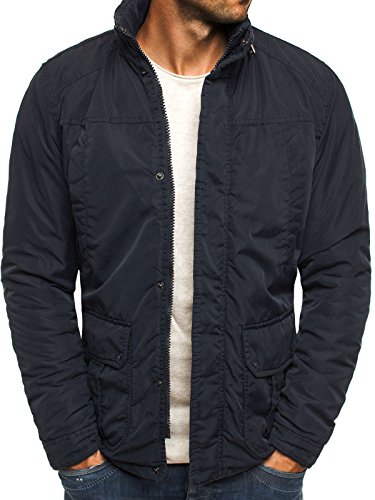 OZONEE Herren Winterjacke Sweatjacke Kapuzenjacke Wrmejacke Wrmejacke Jacke Parka Gesteppt Parka Gesteppt Daunenjacke J.STYLE 3105 DUNKELBLAU M