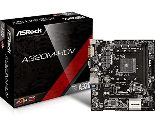 ASRock A320M-HDV - Placa Base Micro ATX  Socket AM4  2X DDR4  M  x  32GB  HDMI DVI-D D-Sub  4X SATA3  1 x Ultra M 2  PCIe Gen3 x4   SATA3   1 x PCIe 3 0 x16  1x PCIe 2 0 x1  6X USB 3 1 Gen1 