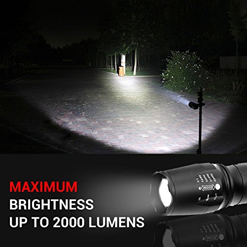 LED Taschenlampe , Ubegood Zoomable LED Light Taschenlampe [5 Modus] 2000 Lumen wasserdichte Camping Light für Outdoor, Haushalt, Büro etc - 6