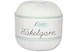 Frida's Wollhaus Rellana Fil à crochet 50 g - 100 % coton - 13 couleurs au choix - Crochet fait main (1 - blanc)