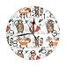 Produktbild dfegyfr Wanduhr Tribal Woodland Creatures Smaller Decorative Wanduhr Silent Non Ticking - 9.8Inch Round Easy to Read Decorative for Home/Office/School Clock