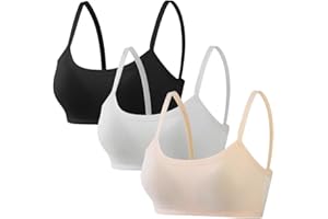 BYSION Soutien-Gorge Filles Adolescent Starter Brassières Enfants avec Coussinets Amovibles Coton sous-Vêtements de Sport pour 7 à 10 Ans (Pack 3)