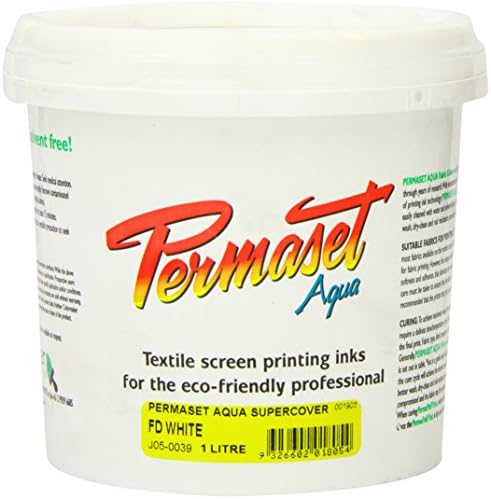 Permaset Aqua 1 Litre Fabric Printing Ink - White