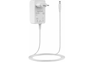 TECHZOCO Alimentador 9V 0.6A, Adaptador de Corriente, Fuente de alimentación 9V 0.6A, Alimentador de Pared, Cargador 9 Voltios, Adaptador Alimentación, Conector DC 5.5 x 2.5 mm, Blanco
