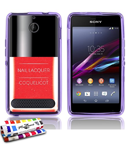 MUZZANO Nail Varnish Exclusive Ultra-Slim Flexible Case for Sony Xperia E1 with [] [Purple] + Stylus & Cloth The Ultimate Floor Protection for your Sony Xperia E1, Elegant and Durable