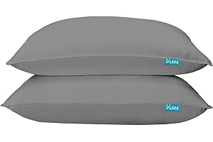 KURNI HOME HEALTH KURNI ® Pillow Cases 2 Pack, Dark Grey, Super Soft Brushed Microfiber Fabric, Envelope Closure - Size - Pillowcases 2 Pack (50 x 75 cm)