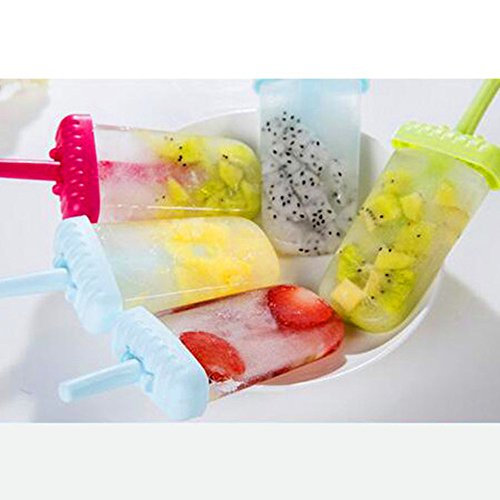 Delmkin 6 St. Eis am Stiel Formen Eisformen 6 Stück Eiscreme Formen für Kinder (Grün) - 6