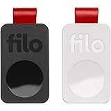 Filo Tag - Localizzatore Bluetooth - Trova Oggetti Compatibile con iOS e Android - 1Bianco+1Nero