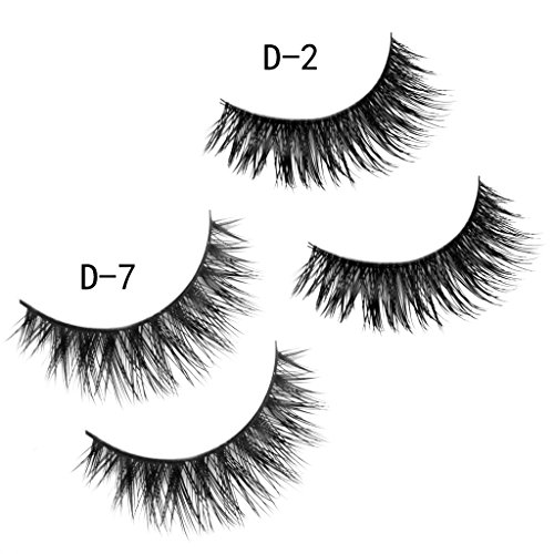 1 Paar Handgefertigte Weiche Faser Dicke Wimpern Künstlihche Wimpern D-7 - 4