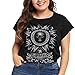 Produktbild Yvelands Mode Damen Sommer Lose T-Shirt Schreiben Bedruckte Rundkragen Lässige Baumwolle Tops Kurzarm