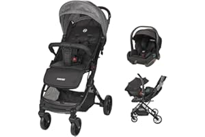 Nania Myla, Poussette combinée 2 en 1, compacte, et légère, de 0 à 4 ans, (22kg max) avec Siège auto Rimini Nania, 40-87 cm, (0-13kg), Protection Latérale, avec Insert de confort
