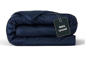 ‎TWENTY:THREE twenty:three Lyocell Deckenbezug 135x200 Midnight Blue - 100% Tencel - Gewonnen aus Eukalyptus - Hochwertig - Nachhaltig - Atmungsaktiv - Luxus - Hypoallergen