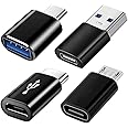 USB C Adapter 4 Stück, USB Typ C zu USB 3.0 OTG Adapter, Micro USB auf USB C Adapter Kompatibel mit MacBook Pro, Samsung Gala