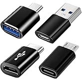 USB C Adapter 4 Stück, USB C zu USB 3.0 OTG Adapter, Micro USB auf USB C Adapter Buchse zu Stecker Kompatibel mit MacBook Pro