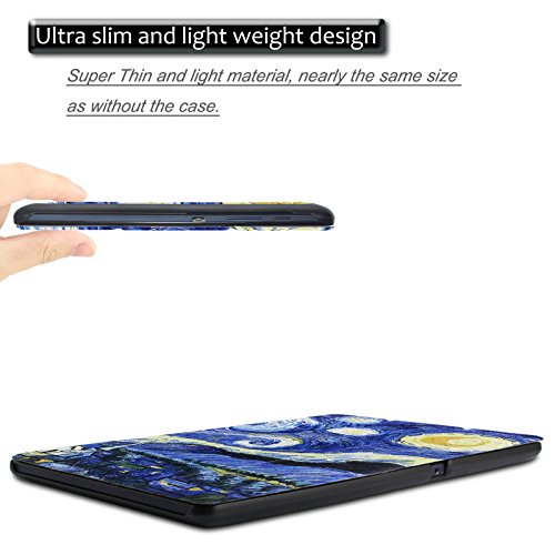 Infiland Lenovo Tab 2 A10-70 / Tab 2 A10-70L / Tab 2 A10-70F / Tab 2 A10-30F / Tab 2 A10-30L / Tab 3 10 Business/ Tab3 10 Plus Hülle Case, Ultra Dünn Tri-Fold Smart-Muschel PU Leder Schutzhülle für Lenovo Tab 2 A10-70 / Tab 2 A10-30 / Tab 3 10 Business/ Tab3 10 Plus 10,1 Zoll Tablet (mit Auto Schlaf / Wach Funktion)(Sterne) - 5