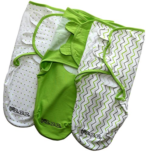 Baby Pucksack, 3er Set, 100% Premium Baumwolle, Extra Feste Klettverschluss-Nähte, Ideal für Säuglinge und Schreibabys (0-3 Monate, 3-6 kg), für Sommer, Herbst Winter und Frühling