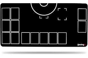 THE GAMING MAT COMPANY GMC Deluxe Single Player Black White Compatible with Pokemon Stadium Mat Board Playmat