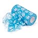 Produktbild RUSPEPA Glitter Schneeflocke Tüll Rolle Für Hochzeit Dekor Braut Bogen Tutu Rock Geburtstag Party Wrapping Craft - 15 Cm Breit - 22 M/Spule - (Blau)