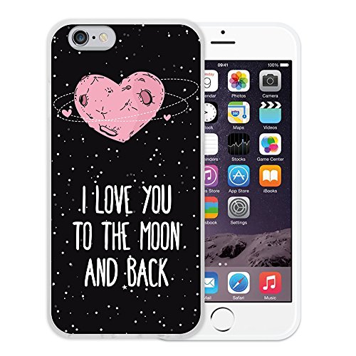 WoowCase - Funda Gel Flexible   iPhone 6 6S   Coraz  n Frase Amor - I Love You To The Moon And Back Carcasa Case Silicona TPU Suave