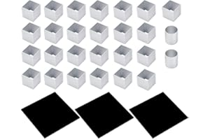 Fdit Moule à Gâteau de Cube en Métal 3D, Trois Couches de Rotation de la Mousse de Gâteau, Dessert Outil de Moule, Argenté