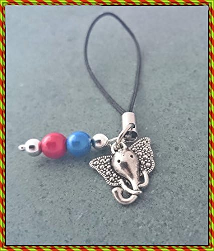 Phone strap, elephant charm, mobile decoration for animal lovers, zip pull, perfect thank you gift for school friend, teacher, carer.