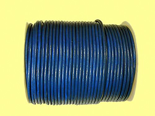 Magic and Arts Lederband 2mm Rund Jeans-Blau