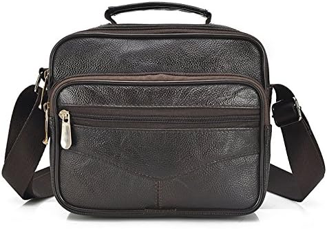 Men`s Genuine Goat Leather Messenger Bag Briefcase Travel Business Crossbody Bag