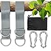 Produktbild AcserGery Schaukel Befestigung, Hängematte für Bäume Geeignet, Haengesessel Outdoor Befestigung mit 2 Safety Lock Karabiner Haken und 2 langlebige D-Ring für Baumschutz Polster (Grau)
