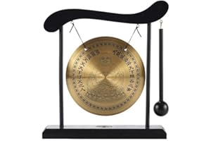 lachineuse - Lachender Buddha-Gong - Tibetischer Buddha-Gong - Zen-Dekoration aus Holz & Kupfer - Chinesisches Deko-Objekt für Zuhause, Büro, Wohnzimmer - Geschenkidee China Asien