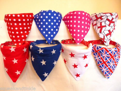 HAND-MADE-SLIDE-ON-DOG-BANDANA-In-Various-Colours-Designs
