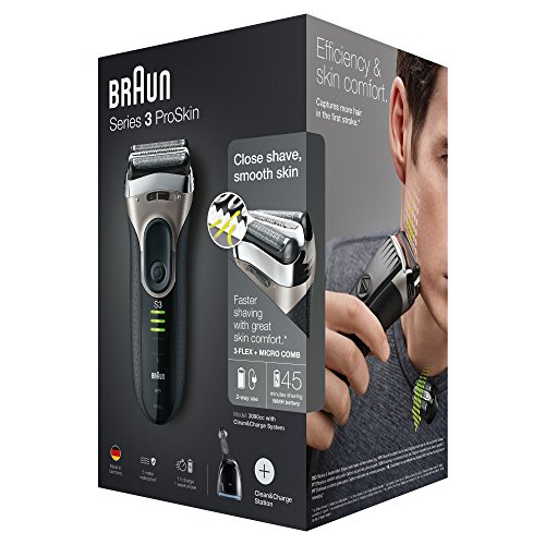 Braun Series 3 Elektrischer Rasierer 3090cc, mit Reinigungsstation Clean&Charge, schwarz/grau - 7