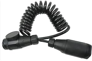 VSTARNER Anhänger Verlängerungskabel 12V 3m 13 polig Anhänger Adapterkabel Stecker auf Buchse Kupplung Spiralkabel Verbindungskabel für PKW Bootstrailer Caravan RV Wohnmobil Traktor Wohnwagen KFZ