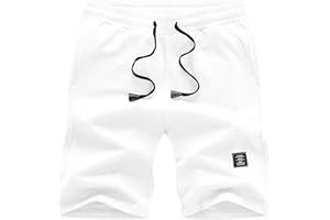 JMIERR Uomo Cotone Pantaloncini con Tasche e Marchio Bermuda Leggero Estivo Pantaloni Corti