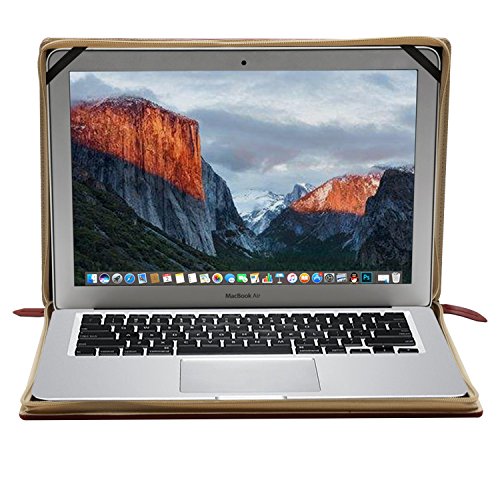 MOSISO MacBook Air 13 Sleeve Rei  verschluss  Hochwertige PU Leder Book Case Vintage Classic H  lle Tasche f  r MacBook Air 13 Zoll  A1466 A1369   Wei