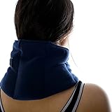 Zhu-Zhu Soothing Neck & Joint Wrap - Microwavable Unscented Wheat Bag Navy Fleece - Microwave Heat Pad Hot Pack - Heat Therapy Pain Relief