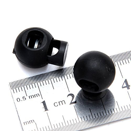 VORCOOL 100 Stück Kordelstopper DIY Schwarz Kunststoff Verbindungselement Cord Lock Stopper Umschaltflächen - 4