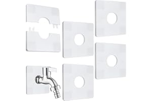 ASWEWAMT 5 Pcs Escutcheon Plate Wall Split Flange 28mm/1.1inch Split Flange Toilet Pipe Flange Cover Pipe Cover White ABS Plumbing Wall Cover Plates Square Self Adhesive Wall-mounted Kitchen Water Pipe Cover